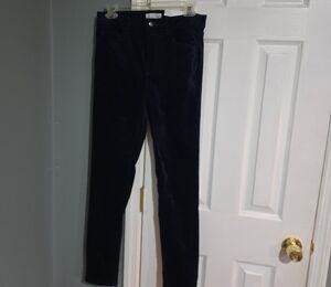 LOFT Women's Dark Blue Velour Skinny Jeans